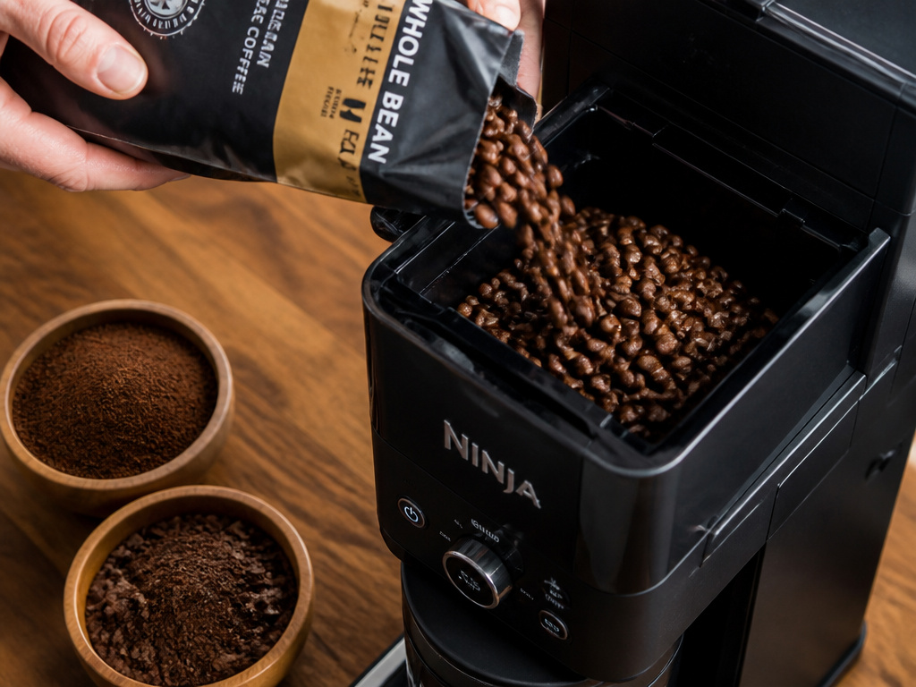 Choosing coffee beans and correct grind size for a Ninja coffee maker.