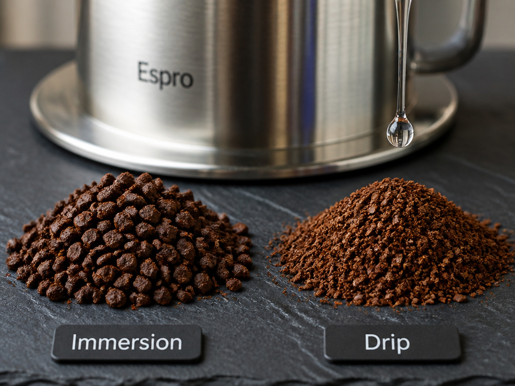 Coarse versus medium-coarse coffee grind comparison for cold brew methods.
