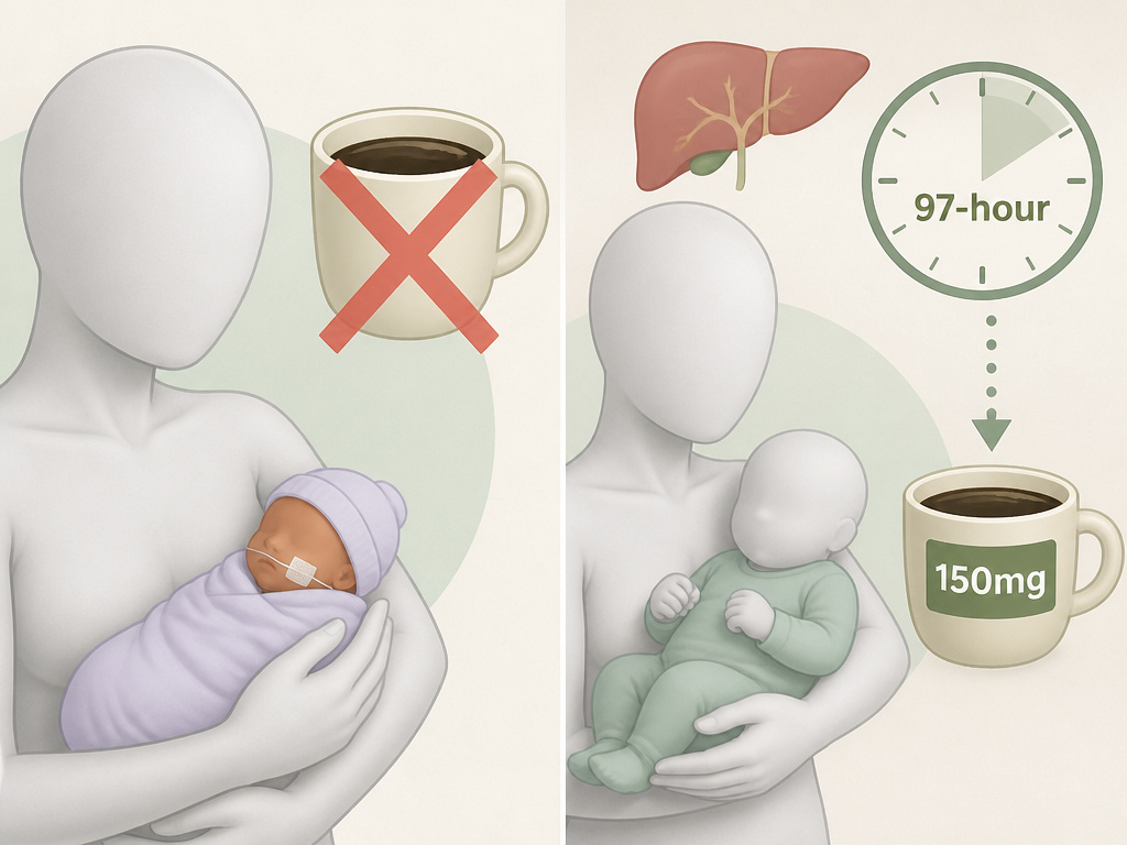 Caffeine guidelines for breastfeeding mothers of preemies and newborns