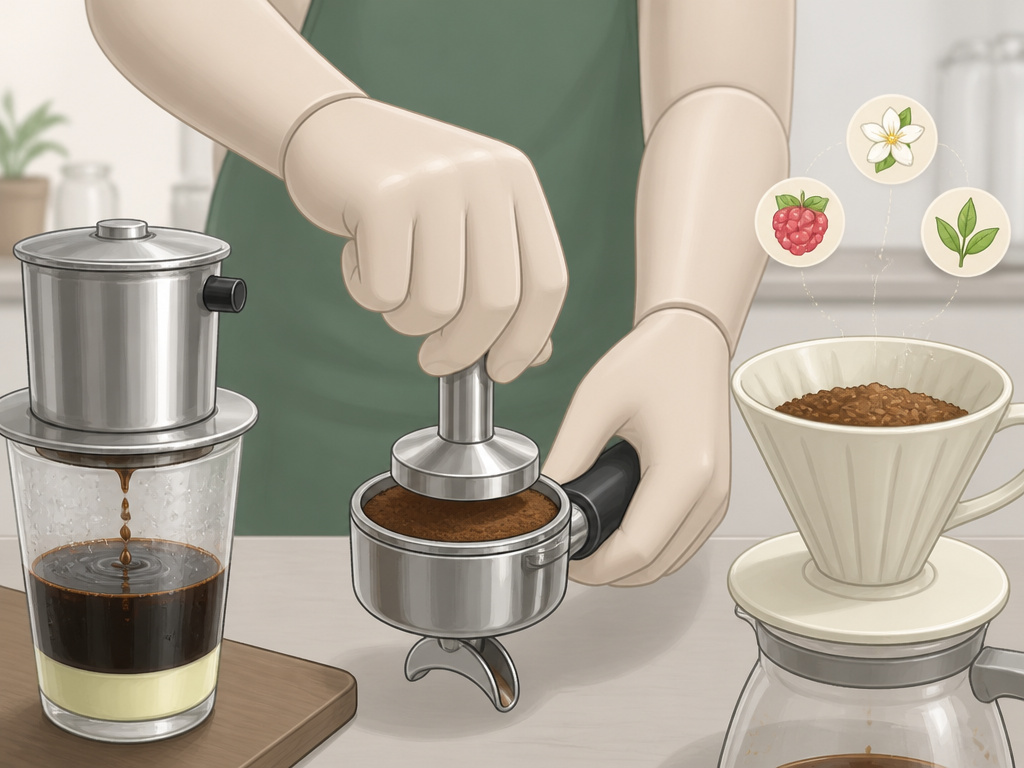 Robusta and Arabica beans used in espresso, phin filter, and pour-over brewing methods.