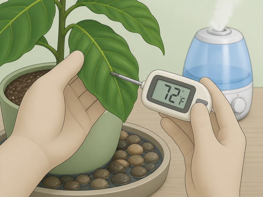 Ideal temperature and humidity for indoor coffee plant care