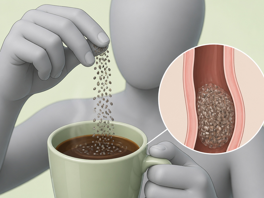 Danger of adding dry chia seeds to coffee, causing an esophageal obstruction.