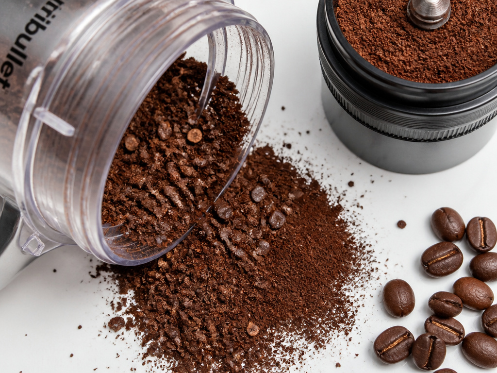 Inconsistent coffee grounds from a NutriBullet versus uniform burr grinder results.