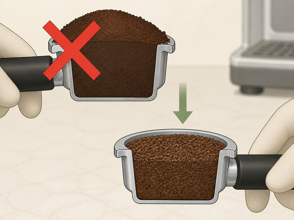 Sacrificial grind of plain beans to clean flavored coffee oils from grinder burrs.
