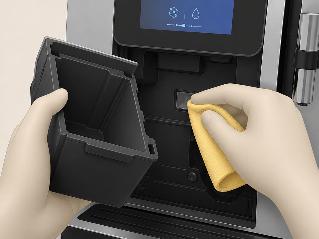 Troubleshooting a Jura coffee machine by cleaning the grounds sensor
