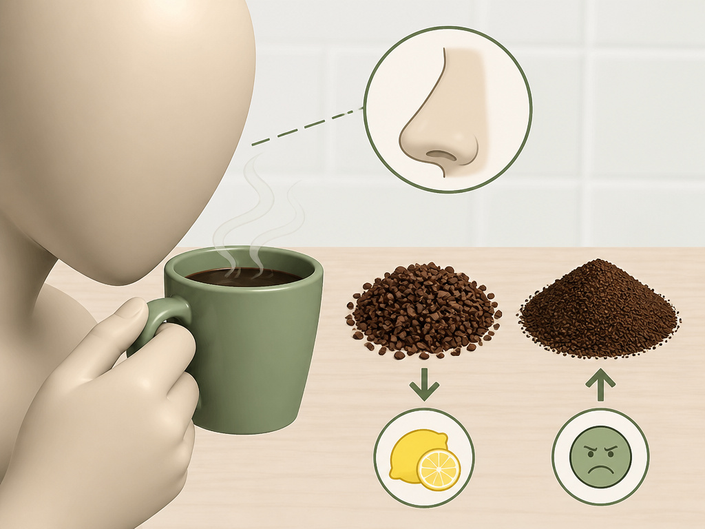 Troubleshooting drip coffee extraction with sour and bitter taste examples.