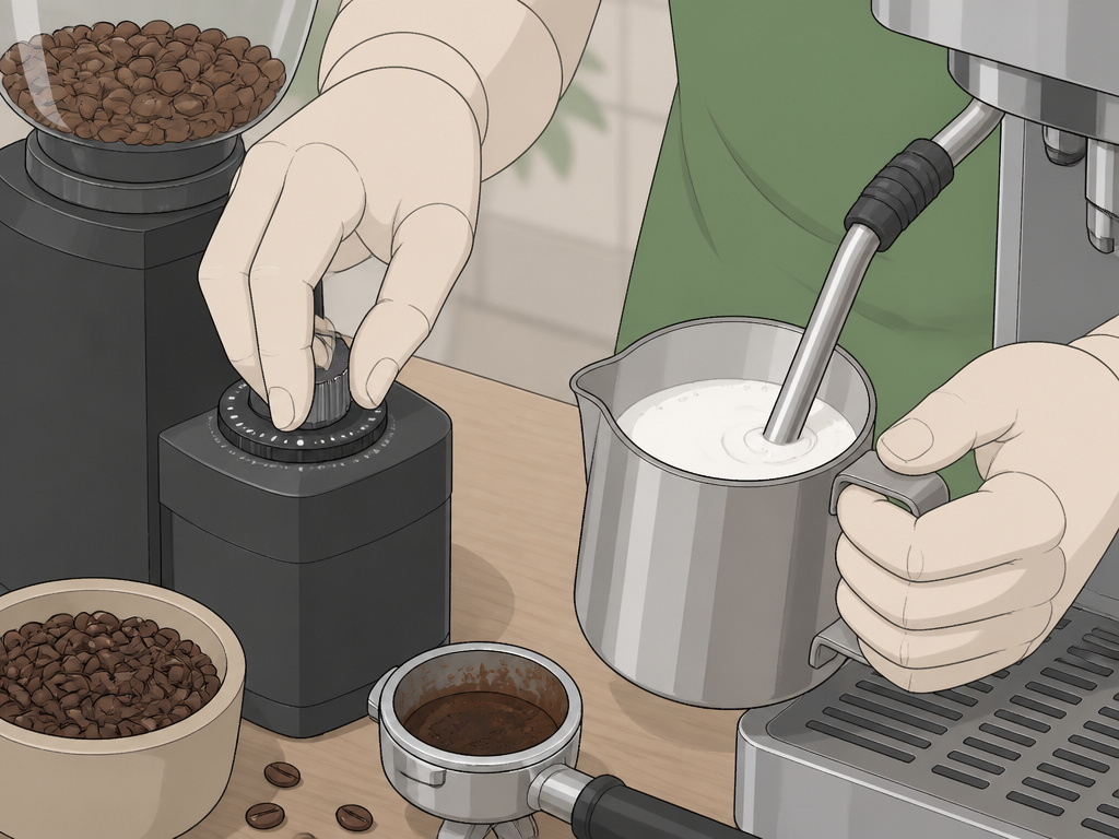 Troubleshooting home latte issues with grind adjustment and milk steaming technique