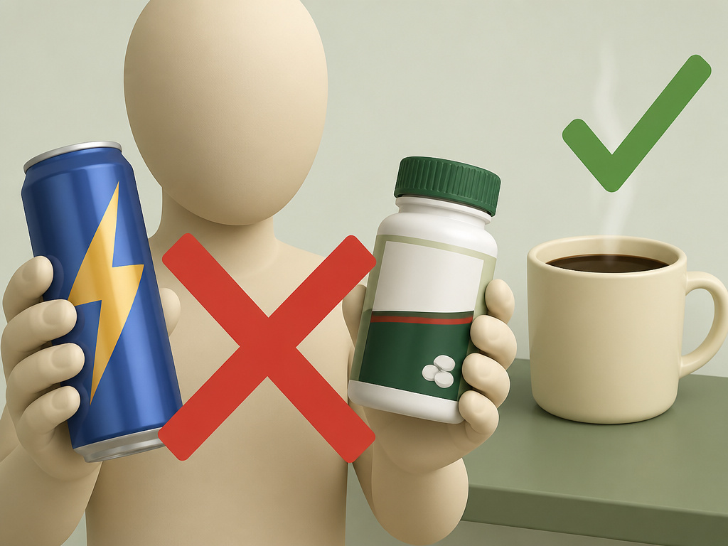 Risks of energy drinks and painkillers with caffeine for migraine sufferers.