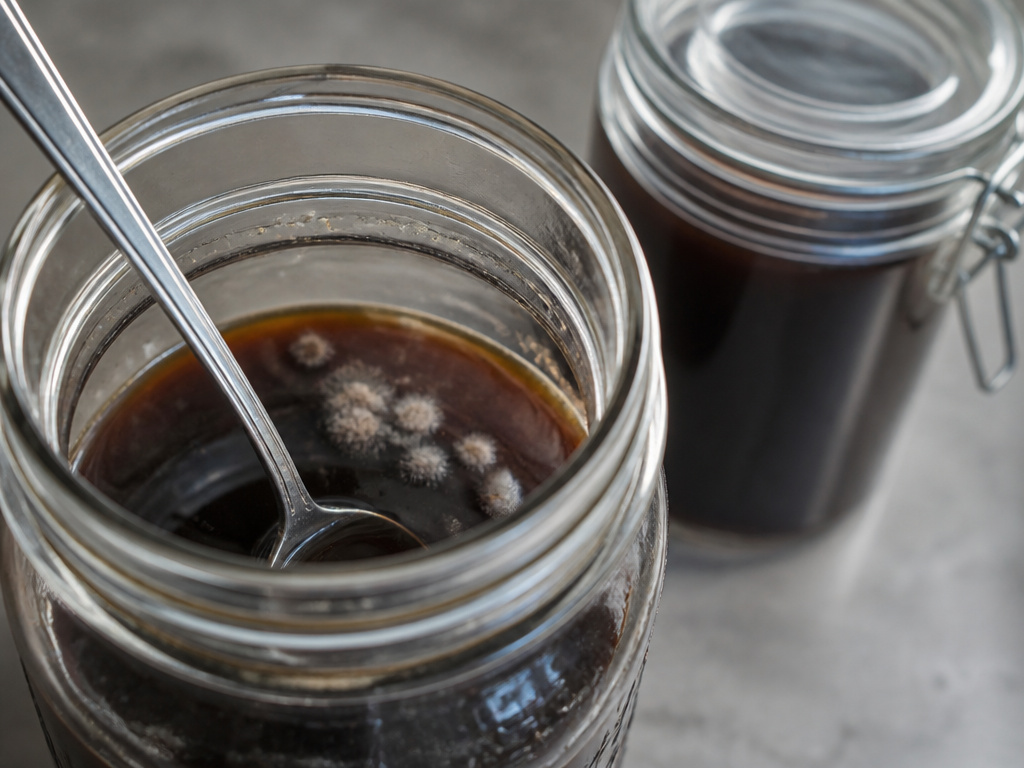 Mold growth in spoiled cold drip coffee due to improper storage
