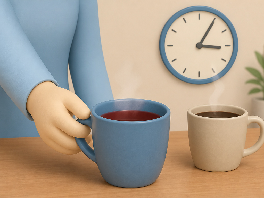 Afternoon coffee alternatives like black tea to avoid caffeine too late.
