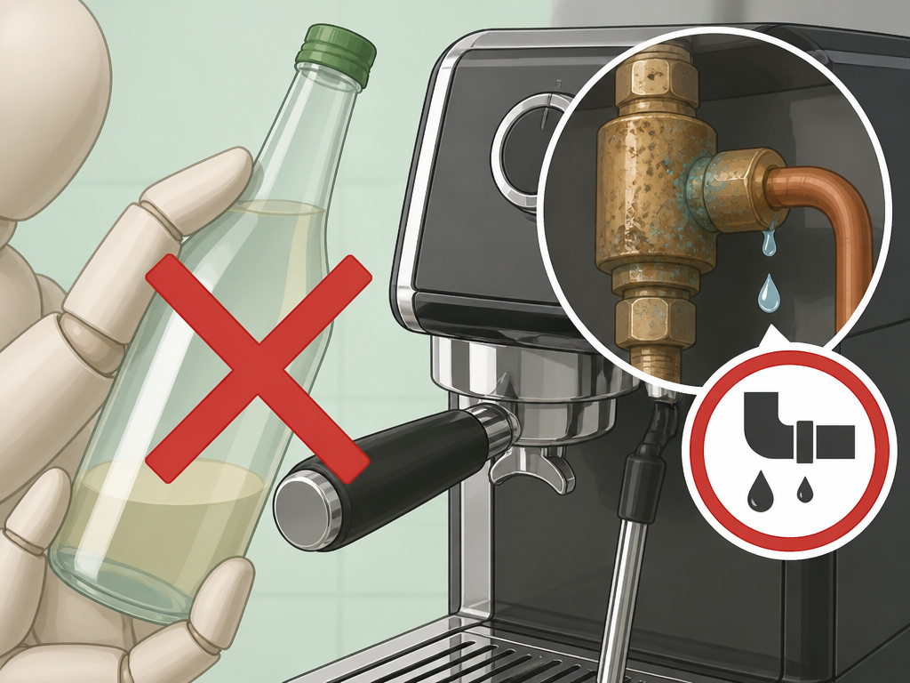 Warning not to use vinegar to descale an espresso machine or coffee grinder