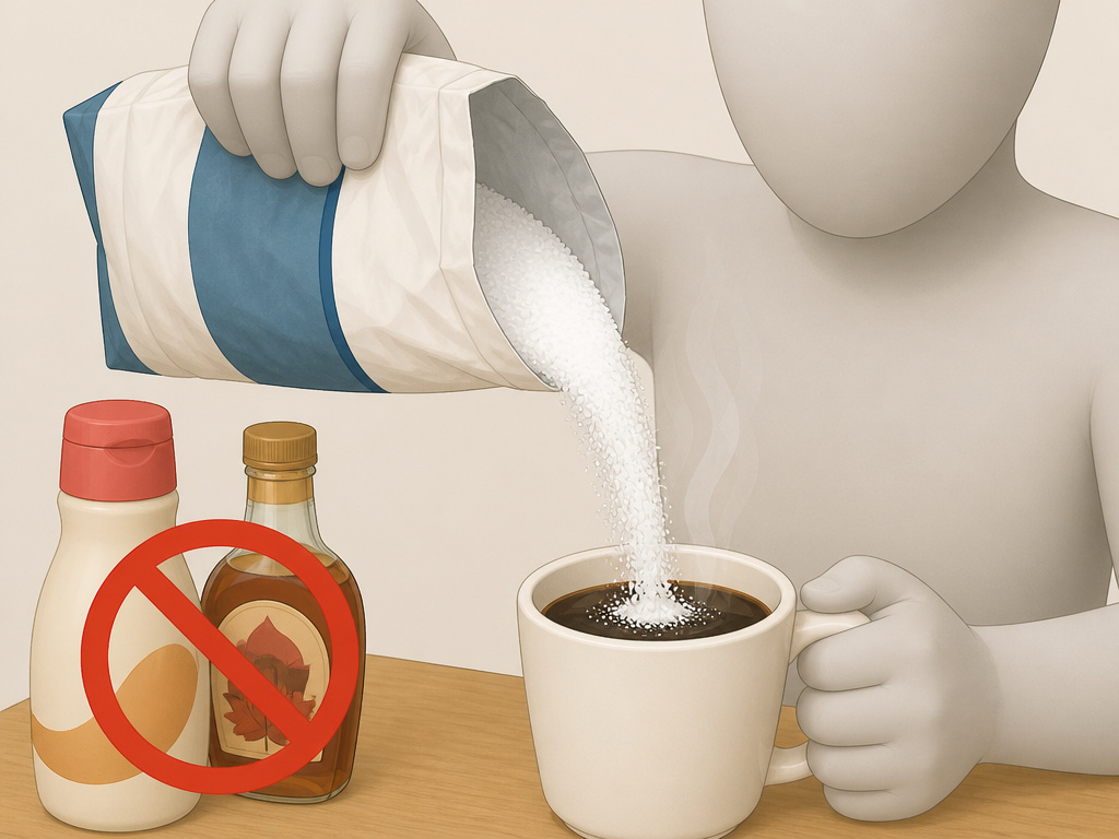 Sugar and high-calorie creamers being added to coffee, negating weight loss benefits.