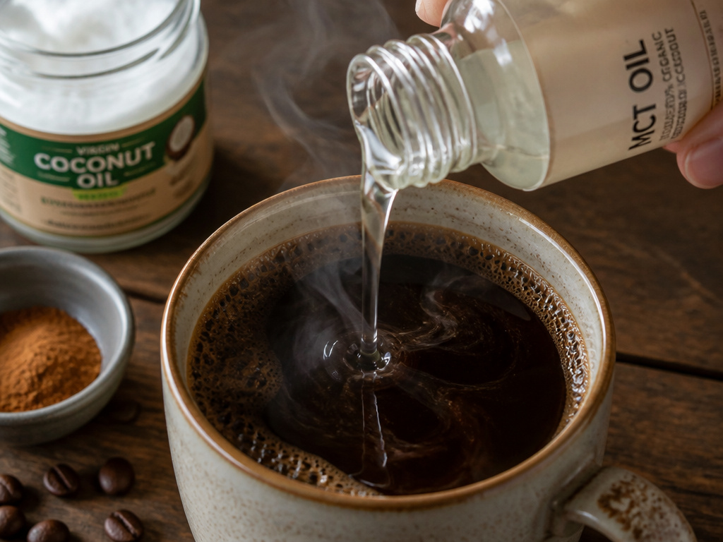 Adding MCT oil and cinnamon to black coffee for a pre-workout boost.