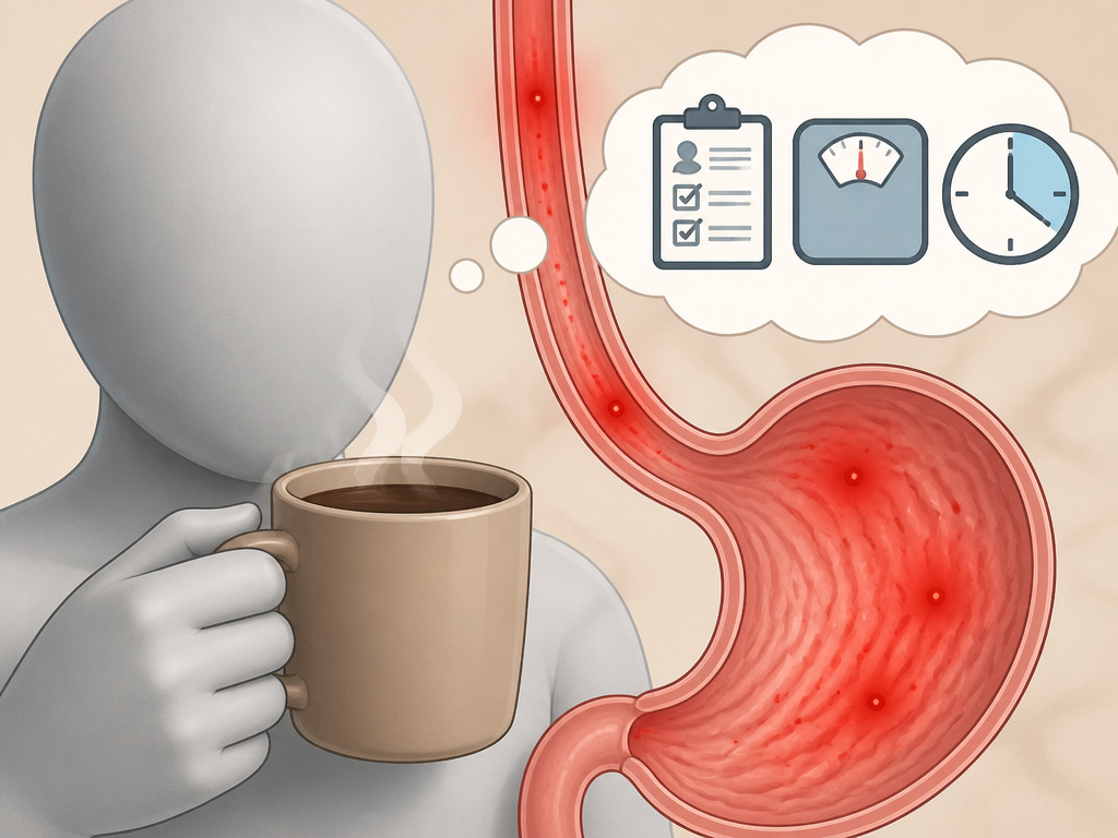 Doctor consultation for coffee-induced acid reflux and digestive issues