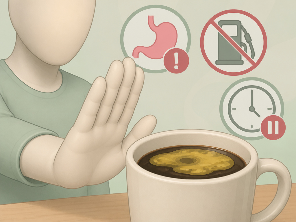 Who should avoid putting MCT oil in their coffee, with caution symbols