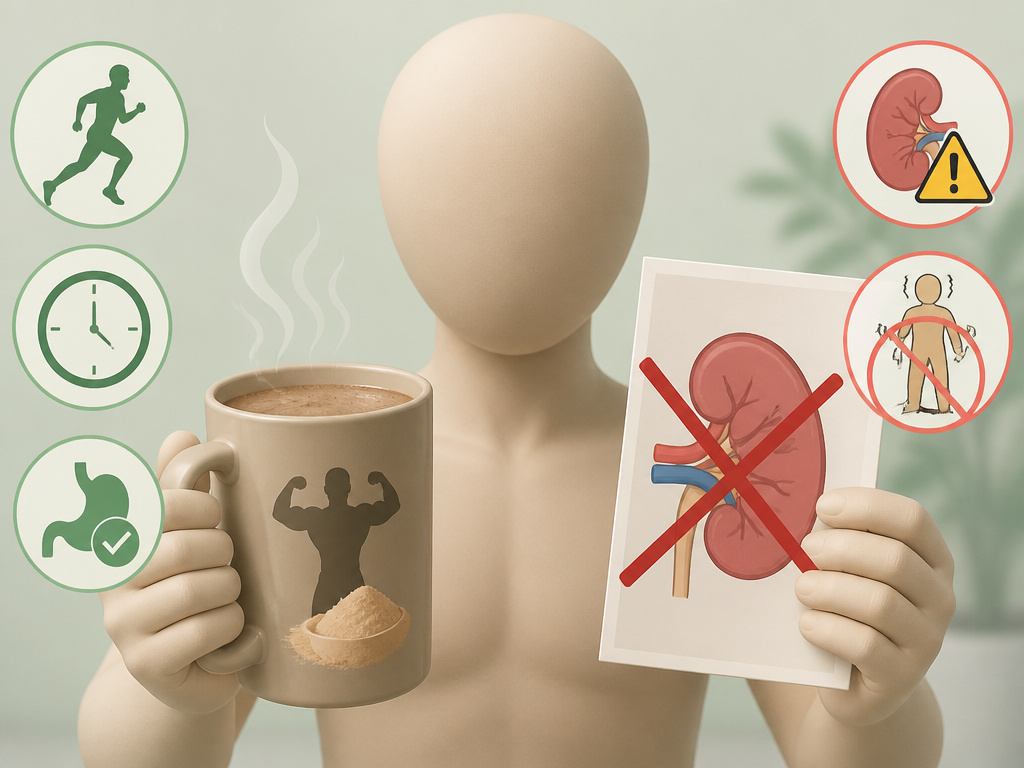 Protein coffee benefits for athletes and diet versus risks for kidney health